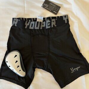 Youper Elite Youth Boys Compression Shorts with Athletic Cup (M)